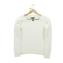 Second life - Damski biały sweter z wełny i kaszmiru - Stan dobry. Białe swetry nierozpinane damskie Ralph Lauren, bez wzorów, z kaszmiru, bez kołnierzyka, bez ramiączek. Za 149.06 zł.