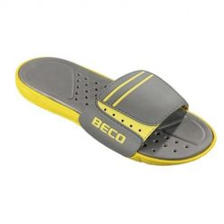 Beco męskie klapki żółto-szare EVA. Szare klapki męskie 47 Brand, bez wzorów, z materiału, bez zapięcia. Za 209.99 zł.