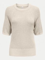 ONLY Sweter Lecia 15339541 Beżowy Regular Fit. Brązowe swetry nierozpinane damskie ONLY, l, bez wzorów, z wiskozy, bez kołnierzyka, bez ramiączek. Za 79.99 zł.