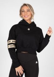 Tracey Cropped Bluza z kapturem - Czarny. Czarne bluzy damskie GORILLA WEAR, xl, bez wzorów, z bawełny, bez ramiączek, z kapturem. Za 356.00 zł.