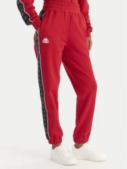 Kappa Spodnie dresowe Banda Adina 311M8HW Czerwony Regular Fit. Czerwone spodnie dresowe damskie Kappa, bez wzorów, z dresówki. Za 199.99 zł.