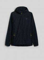 4F Kurtka softshell wiatroodporna męska - czarna XL. Czarne kurtki męskie 4F, m, bez wzorów, z softshellu, bez kaptura. Za 249.99 zł.