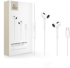 Słuchawki douszne Tech-Protect Ultraboost USB-C Earphone Core G2 White. Białe słuchawki douszne TECH-PROTECT. Za 36.92 zł.