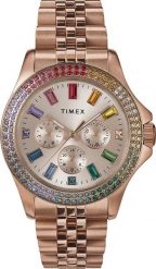Zegarek Timex Zegarek damski Timex TW2W34200 CYRKONIE różowe złoto. Czerwone zegarki damskie Timex, złote. Za 899.00 zł.