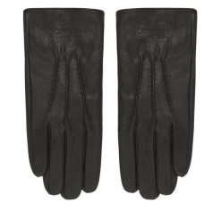 Rękawiczki Męskie Calvin Klein. Czarne rękawiczki męskie Calvin Klein, bez wzorów. Za 349.99 zł.
