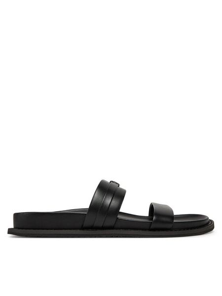 MICHAEL Michael Kors Klapki Mandy Flat Sandal 40S5MAFS2L Czarny. Czarne klapki damskie MICHAEL Michael Kors, bez wzorów, ze skóry, bez obcasa, bez zapięcia. Za 679.99 zł.