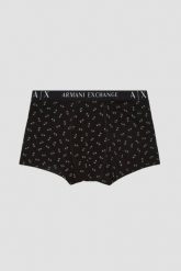 ARMANI EXCHANGE Czarne logowane bokserki. Czarne bokserki męskie Armani Exchange, bez wzorów. W wyprzedaży za 109.99 zł.