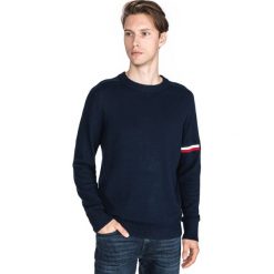 Tommy Hilfiger Sweter Niebieski. Niebieskie swetry męskie Tommy Hilfiger, m, bez wzorów, z bawełny, bez kołnierzyka, bez ramiączek. Za 554.95 zł.