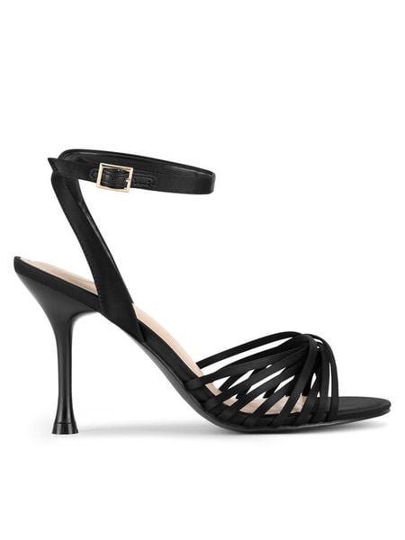 JENNY Sandały CD24070-2 Czarny. Czarne sandały damskie Jenny, bez wzorów, z materiału, bez obcasa, na szpilce, bez zapięcia. Za 139.99 zł.