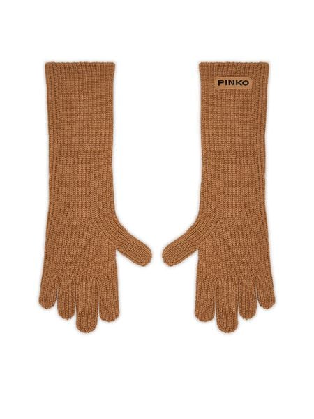 PINKO Rękawiczki Damskie PINKO-Grecia 105997 A2Z4 Brązowy. Brązowe rękawiczki damskie Pinko, bez wzorów, z dzianiny. Za 389.99 zł.