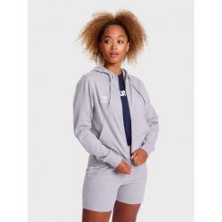 Damska bluza dresowa z kapturem Hummel Go 2.0. Szare bluzy damskie Hummel, bez wzorów, z dresówki, sportowe, bez ramiączek, z kapturem. Za 244.00 zł.