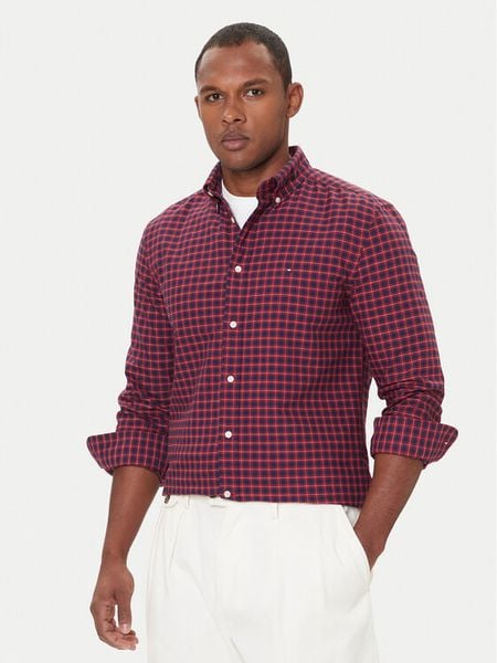 Tommy Hilfiger Koszula Heritage MW0MW40467 Czerwony Regular Fit. Czerwone koszule męskie Tommy Hilfiger, m, bez wzorów, z bawełny, bez kołnierzyka, bez ramiączek. Za 339.99 zł.