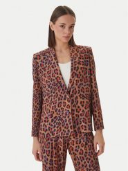 LOLA CASADEMUNT Marynarka MS2602005 Brązowy Straight Fit. Brązowe marynarki i żakiety damskie LOLA CASADEMUNT, bez wzorów, z syntetyku, bez kołnierzyka, bez ramiączek. Za 757.99 zł.