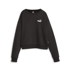 Bluza Puma Ess+ Relaxed Small Logo Fl. Czarne bluzy damskie Puma, uniwersalny, bez wzorów, z polaru, eleganckie, bez ramiączek, bez kaptura. Za 170.10 zł.