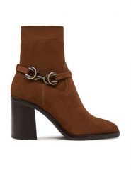 Aldo Botki Wylaclya 13824573 Brązowy. Brązowe botki damskie Aldo, bez wzorów, ze skóry, bez obcasa, na słupku, bez zapięcia. Za 639.99 zł.