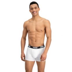 Bokserki Męskie Basic (zestaw 2 Sztuk). Białe bokserki męskie Puma, bez wzorów, z bawełny. Za 120.99 zł.
