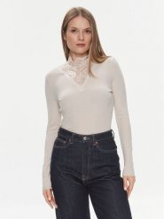 ONLY Bluzka Luxi 15310698 Beżowy Regular Fit. Brązowe bluzki damskie ONLY, l, bez wzorów, z syntetyku, bez kołnierzyka, bez ramiączek. Za 89.99 zł.
