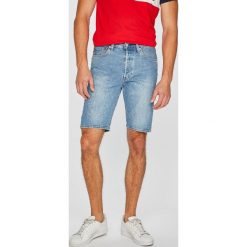 Levi's - Szorty 501. Niebieskie szorty męskie Levi's®, z aplikacjami, z bawełny, casualowe. W wyprzedaży za 99.90 zł.