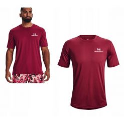 Męski T-Shirt Sportowy Under Armour 664 Rush Energy. Czerwone koszulki sportowe męskie Under Armour, m, bez wzorów, bez ramiączek, do biegania. W wyprzedaży za 133.75 zł.