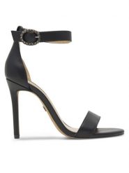 Nine West Sandały WFA2646-1 Czarny. Czarne sandały damskie Nine West, bez wzorów, ze skóry, bez obcasa, na szpilce, bez zapięcia. Za 184.99 zł.