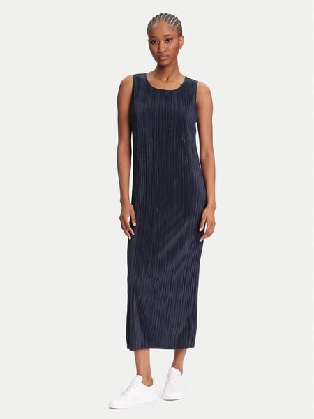 Calvin Klein Sukienka codzienna LV044A211G Granatowy Slim Fit. Niebieskie sukienki damskie Calvin Klein, na co dzień, m, bez wzorów, z syntetyku, bez kołnierzyka, bez ramiączek, proste. Za 259.99 zł.