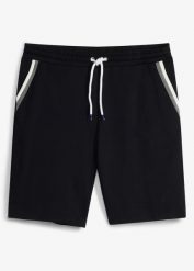 Bermudy dresowe z czystej bawełny. Czarne spodnie sportowe męskie bonprix, m, bez wzorów, z bawełny. Za 79.99 zł.