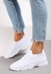 Białe Buty Sportowe Metothee. Białe obuwie sportowe damskie Renee, z aplikacjami, bez zapięcia. Za 39.99 zł.