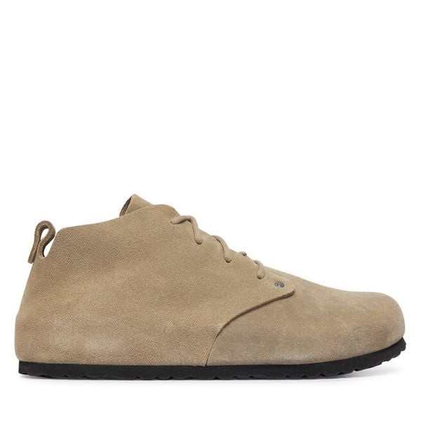 Trzewiki Birkenstock. Brązowe botki męskie Birkenstock, bez wzorów, bez obcasa, bez zapięcia. Za 849.99 zł.