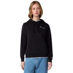 CHAMPION damska bluza z kapturem Hoodie Sweatshirt. Czarne bluzy damskie Champion, l, bez wzorów, z polaru, bez ramiączek, z kapturem. Za 190.99 zł.