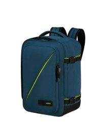 Plecak do samolotu American Tourister Take2cabin S - harbor blue. Niebieskie plecaki męskie American Tourister, bez wzorów, z materiału. Za 164.99 zł.