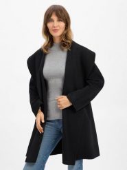 BOSS wełniany płaszcz - Cariby Kobiety Wełna czarny, 34. Czarne płaszcze damskie Boss, bez wzorów, z wełny, bez kołnierzyka, bez kaptura. Za 1,899.95 zł.