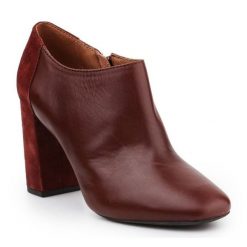 Buty Geox D Audalies H.D W D643XD-04322-C6315 brązowe. Brązowe botki damskie bez wzorów, z materiału, bez obcasa, na obcasie, bez zapięcia. Za 756.98 zł.