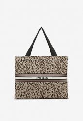 Brązowa Torebka Typu Shopper o Prostokątnym Kształcie Salania. Brązowe shopperki damskie Renee, bez wzorów, z materiału, bez dodatków. Za 49.99 zł.
