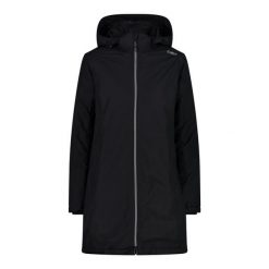 Płaszcz damski turystyczne CMP 32Z1406. Czarne płaszcze damskie CMP, m, bez wzorów, sportowe, bez kołnierzyka, bez kaptura. Za 467.50 zł.