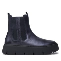 Botki Gabor. Niebieskie botki damskie Gabor, bez wzorów, bez obcasa, na płaskiej podeszwie, bez zapięcia. Za 709.99 zł.
