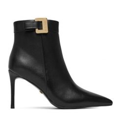 Botki GINO ROSSI. Czarne botki damskie Gino Rossi, bez wzorów, bez obcasa, na szpilce, bez zapięcia. Za 339.99 zł.