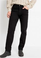 Dżinsy ze stretchem classic fit, straight. Czarne jeansy męskie bonprix, z jeansu, klasyczne. Za 122.99 zł.