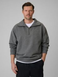 4F Bluza dresowa regular bez kaptura męska - szara XL. Szare bluzy męskie 4F, m, bez wzorów, z dresówki, biznesowe, bez ramiączek, bez kaptura. Za 199.99 zł.