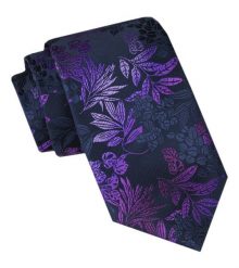 Męski Krawat - Alties - Kwiaty, Odcienie Fioletu. Krawaty i muchy Alties, bez wzorów, z tkaniny, eleganckie. Za 49.00 zł.