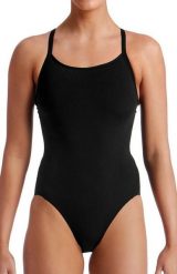 Strój do pływania menstruacyjny FUNKITA Still Black - Swim Secure Diamond Back. Czarne stroje kąpielowe damskie Funkita, l, bez wzorów, z elastanu. Za 249.00 zł.