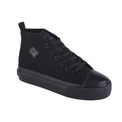 Buty damskie trampki sportowe Kappa VISKA OC. Czarne trampki i tenisówki damskie Kappa, bez wzorów, z materiału, bez zapięcia. Za 98.00 zł.