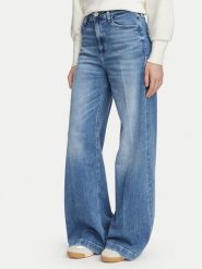 Guess Jeansy W6YA1C D1337 Niebieski Wide Leg. Niebieskie jeansy damskie Guess, z aplikacjami, z bawełny. Za 524.99 zł.