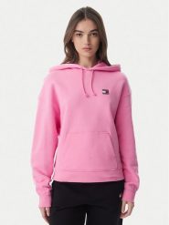 Tommy Jeans Bluza Badge DW0DW19414 Różowy jasny Boxy Fit. Czerwone bluzy damskie Tommy Jeans, m, bez wzorów, z bawełny, bez ramiączek, bez kaptura. Za 409.99 zł.