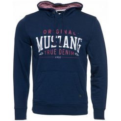 Mustang bluza męska Printed L ciemny niebieski. Niebieskie bluzy męskie Mustang, l, bez wzorów, z bawełny, z kapturem. Za 292.00 zł.