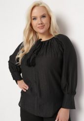 Czarna Koszula Wiskozowa z Guzikami Ozdobnymi i Troczkami Aulina. Czarne koszule damskie Born2be, l, bez wzorów, z jeansu, biznesowe, bez kołnierzyka, bez ramiączek. Za 84.99 zł.