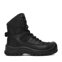 Trzewiki Hunter. Czarne botki damskie Hunter, bez wzorów, bez obcasa, na płaskiej podeszwie, bez zapięcia. Za 349.99 zł.