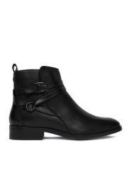 Beverly Hills Polo Club Botki CEO-WI34-LOUIS-01 Czarny. Czarne botki damskie Beverly Hills Polo Club, bez wzorów, ze skóry, bez obcasa, na płaskiej podeszwie, bez zapięcia. Za 299.99 zł.