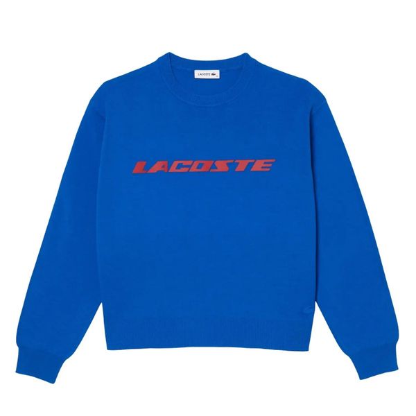 Bluza damska Lacoste AF2229. Niebieskie bluzy damskie Lacoste, xs, bez wzorów, z bawełny, eleganckie, bez ramiączek, bez kaptura. Za 417.00 zł.