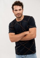 Bawełniana koszulka T-CAUSE. Niebieskie t-shirty męskie Volcano, m, bez wzorów, z bawełny, bez kołnierzyka, bez ramiączek. Za 69.99 zł.