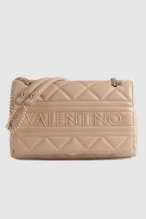 VALENTINO Beżowa torebka Ada Flap Bag. Brązowe listonoszki damskie Valentino by Mario Valentino, bez wzorów, na ramię, pikowane, bez dodatków. W wyprzedaży za 304.99 zł.